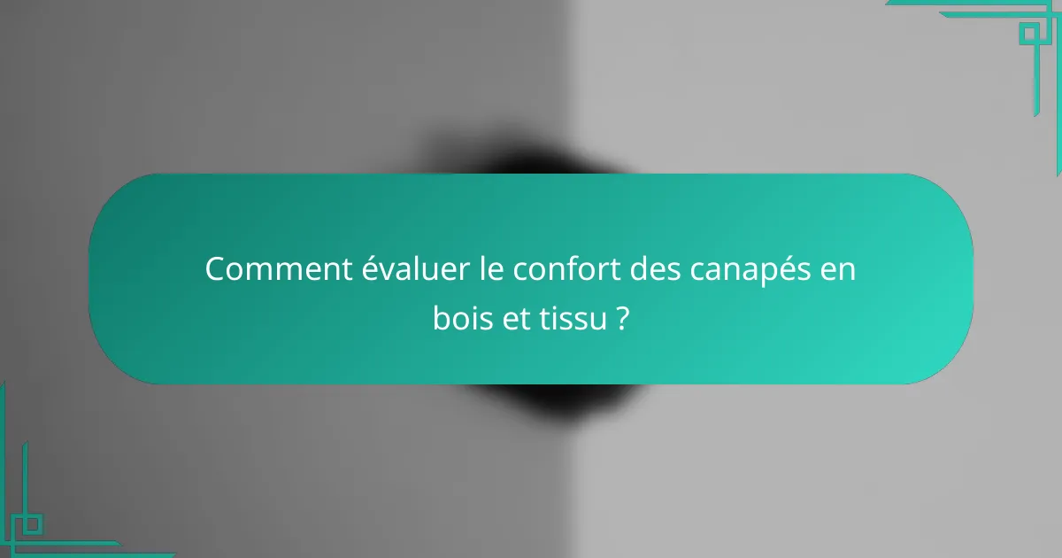 Comment évaluer le confort des canapés en bois et tissu ?