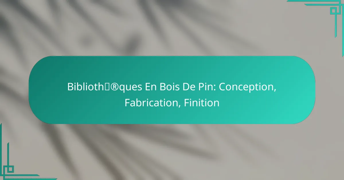 Bibliothèques En Bois De Pin: Conception, Fabrication, Finition